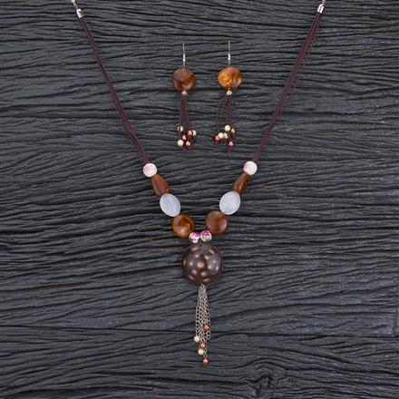 Western Pearl Necklace With Oxidised Plating