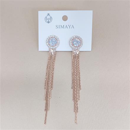 Western Long Earring With Gold Rhodium Rose Gold Plating