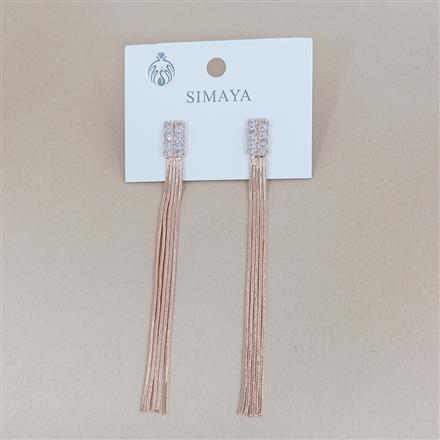 Western Long Earring With Black Gold Rose Plating