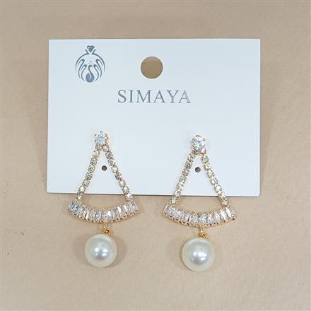 Western Moti Earring With Gold Rhodium Rose Gold Plating