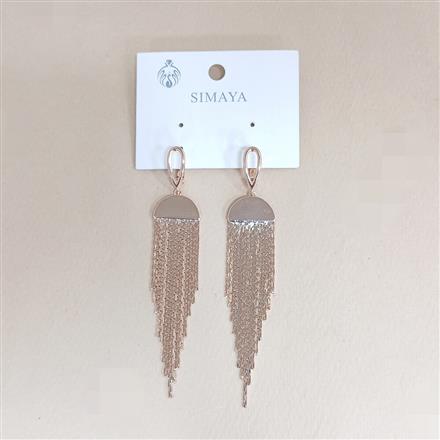 Western Long Earring With Gold Rhodium Rose Gold Plating