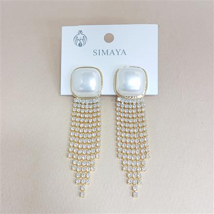 Western Pearl Earring With Gold Rhodium Rose Gold Plating