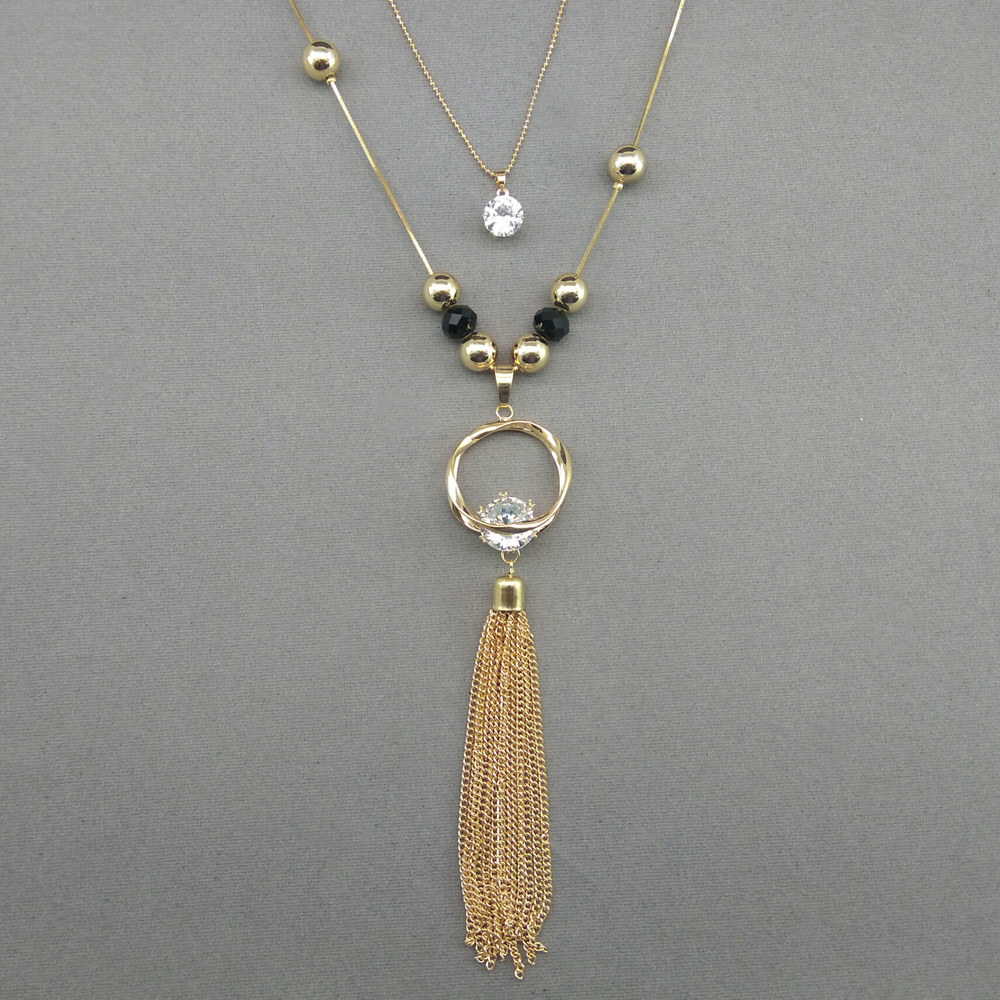 Buy FANCY GOLD PLATED WESTERN LONG NECKLACE 71858 Kanhai Jewels