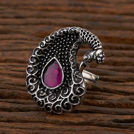 Peacock Ring With Oxidised Plating