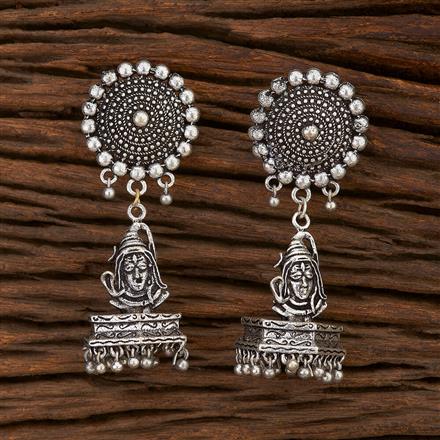 Jhumki With Oxidised Plating