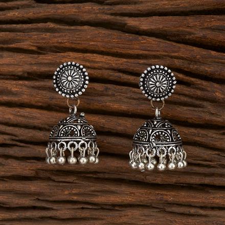 Jhumki With Oxidised Plating