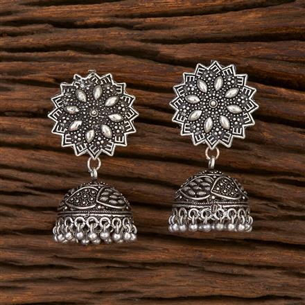 Jhumki With Oxidised Plating