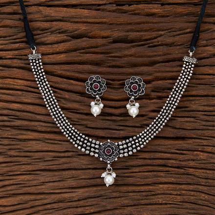 Classic Necklace With Oxidised Plating