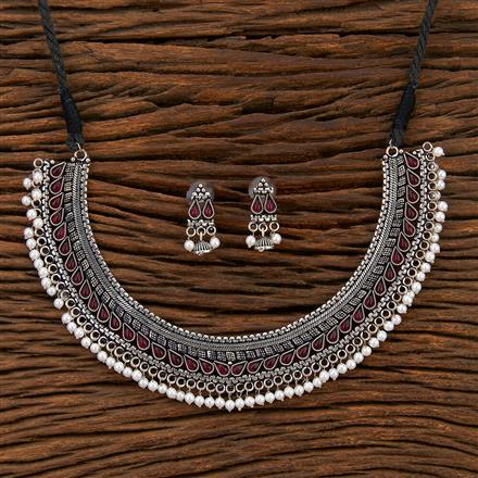 Classic Necklace With Oxidised Plating
