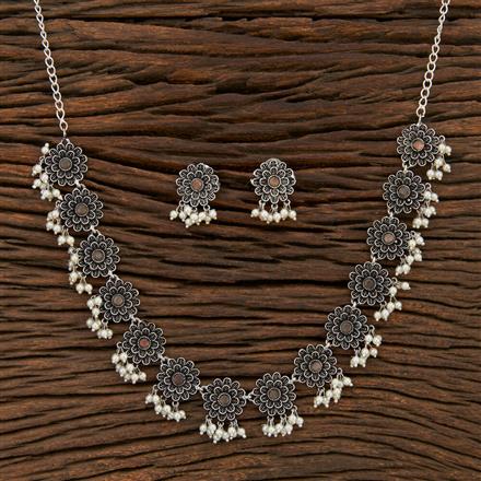 Classic Necklace With Oxidised Plating
