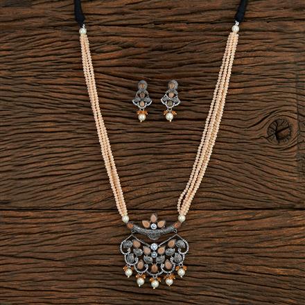 Long Necklace With Oxidised Plating