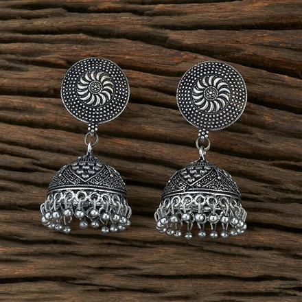Jhumki With Oxidised Plating