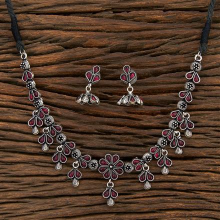 Classic Necklace With Oxidised Plating