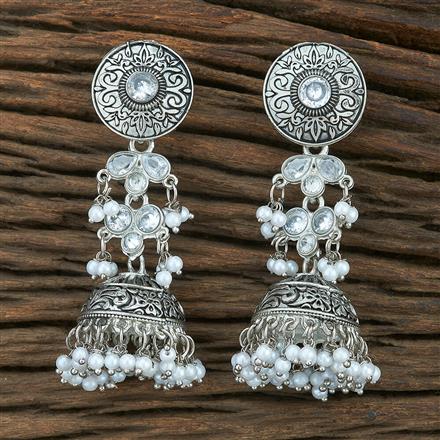 Jhumki With Oxidied Plating