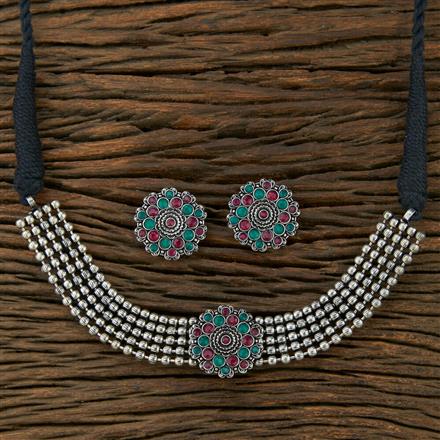 Classic Necklace With Oxidied Plating