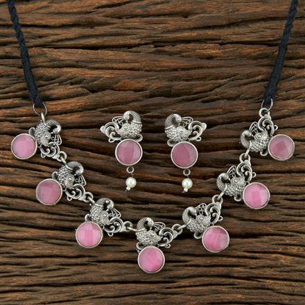 Peacock Necklace With Oxidied Plating