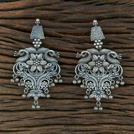 Peacock Earring With Oxidied Plating