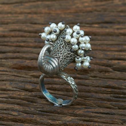 Peacock Ring With Oxidied Plating