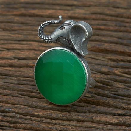 Stone Ring With Black Plating