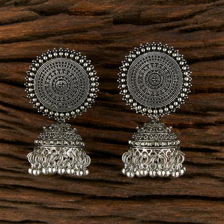 Jhumki With Oxidised Plating