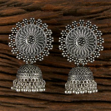 Jhumki With Oxidised Plating