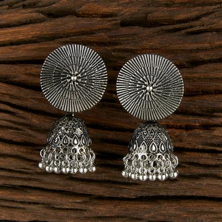 Jhumki With Oxidised Plating
