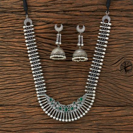 Long Necklace With Oxidised Plating