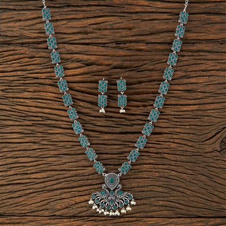 Peacock Necklace With Oxidised Plating