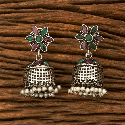 Jhumki With Oxidised Plating