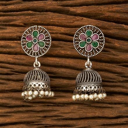 Jhumki With Oxidised Plating