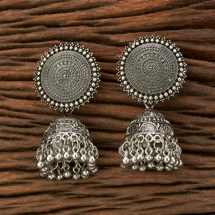 Jhumki With Oxidised Plating