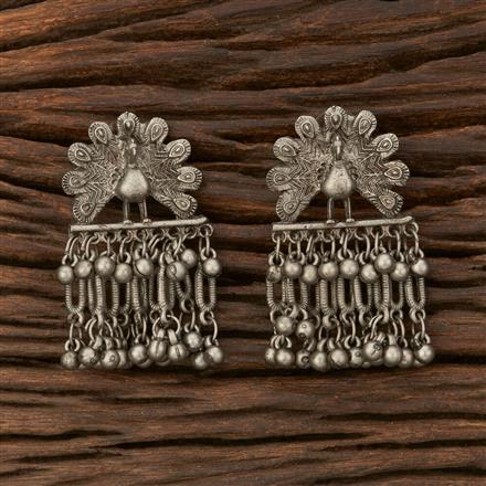 Peacock Earring With Black Plating