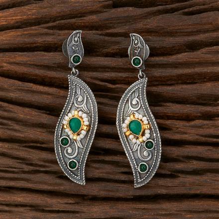 Oxidised Classic Earring With 2 Tone Plating