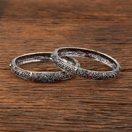 Classic Bangles With Oxidised Plating