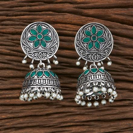 Jhumki With Oxidised Plating