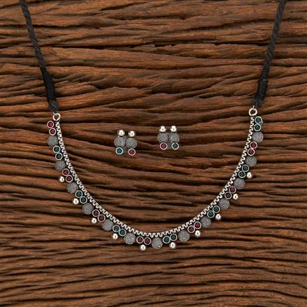 Classic Necklace With Oxidised Plating