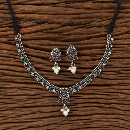 Classic Necklace With Oxidised Plating