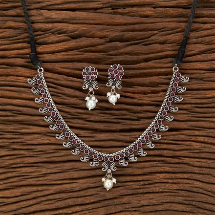 Classic Necklace With Oxidised Plating