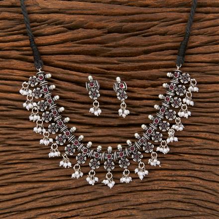 Classic Necklace With Oxidised Plating