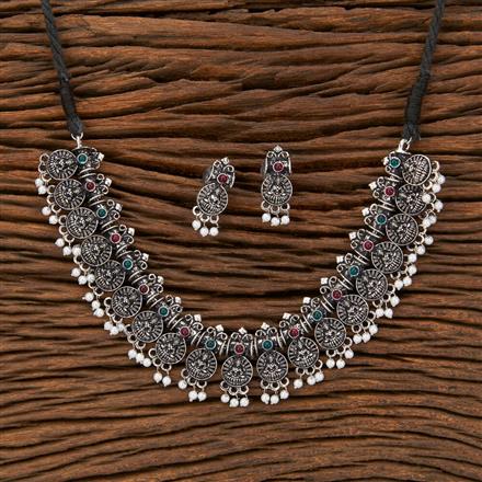 Classic Necklace With Oxidised Plating