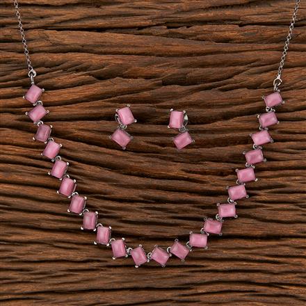 Monalisa Stone Necklace With Oxidised Plating