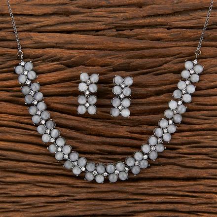 Monalisa Stone Necklace With Oxidised Plating