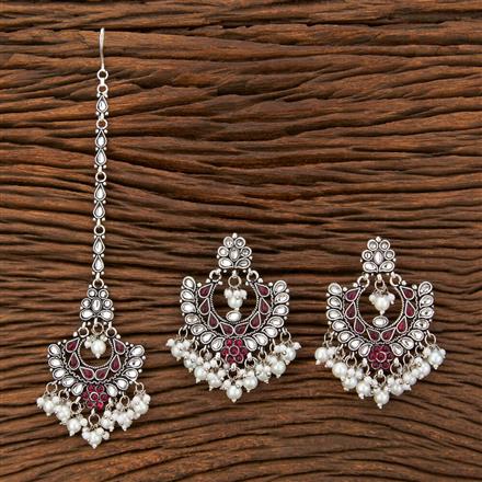 Chand Earring Tikka With Oxidised Plating
