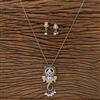 Oxidised Temple Pendant Set With 2 Tone Plating