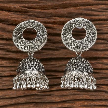 Jhumki With Oxidised Plating