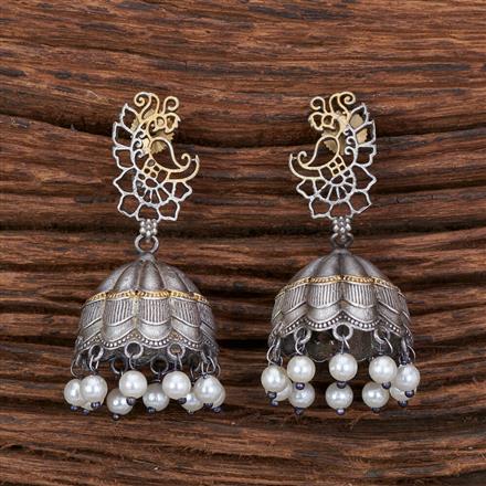 Oxidised Jhumki With 2 Tone Plating