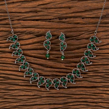 Monalisa Stone Necklace With Oxidised Plating