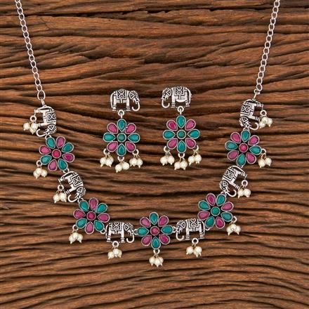 Classic Necklace With Oxidised Plating