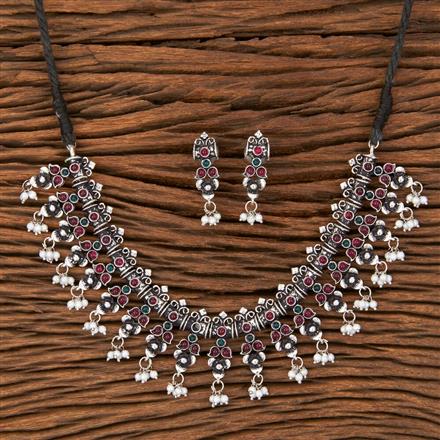 Classic Necklace With Oxidised Plating