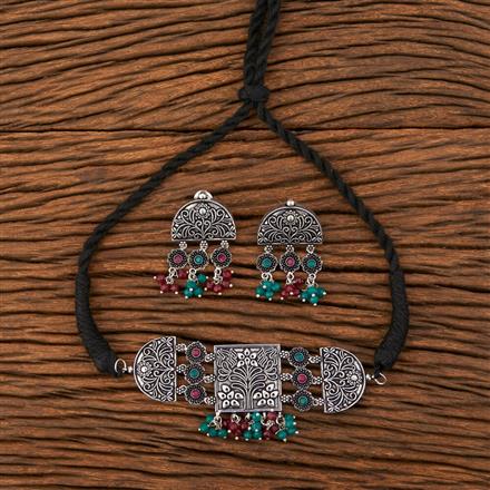Choker Necklace With Oxidised Plating